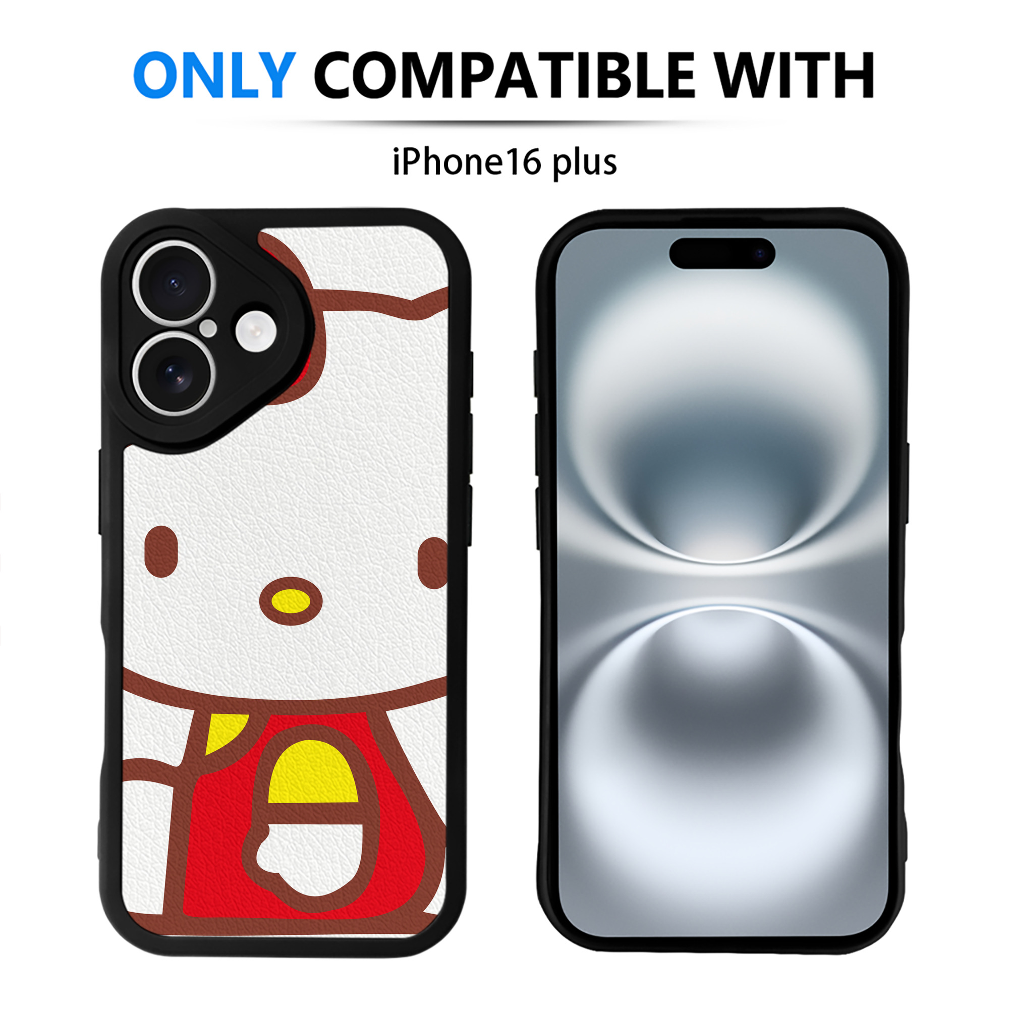 （画像用） Hello Kitty ハローキティ 【iPhone 16シリーズ対応】シリコンスマホケース（レザー調） 材質：シリコン